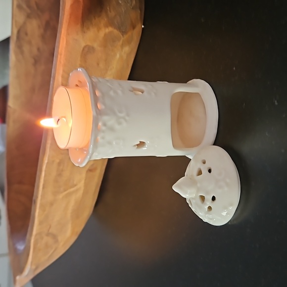 SKYE MCGHIE CREAM LACE pattern incense or tea candle holder - Picture 7 of 8